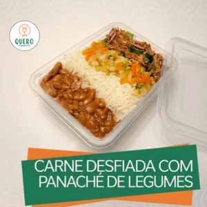 CARNE DESFIADA COM PANACHÉ DE LEGUMES - 350g