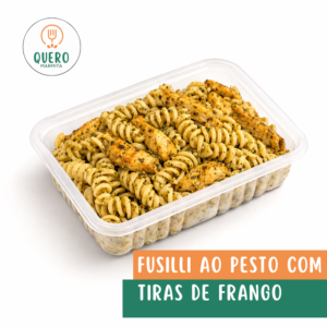 FUSILLI AO PESTO COM TIRAS DE FRANGO -350G